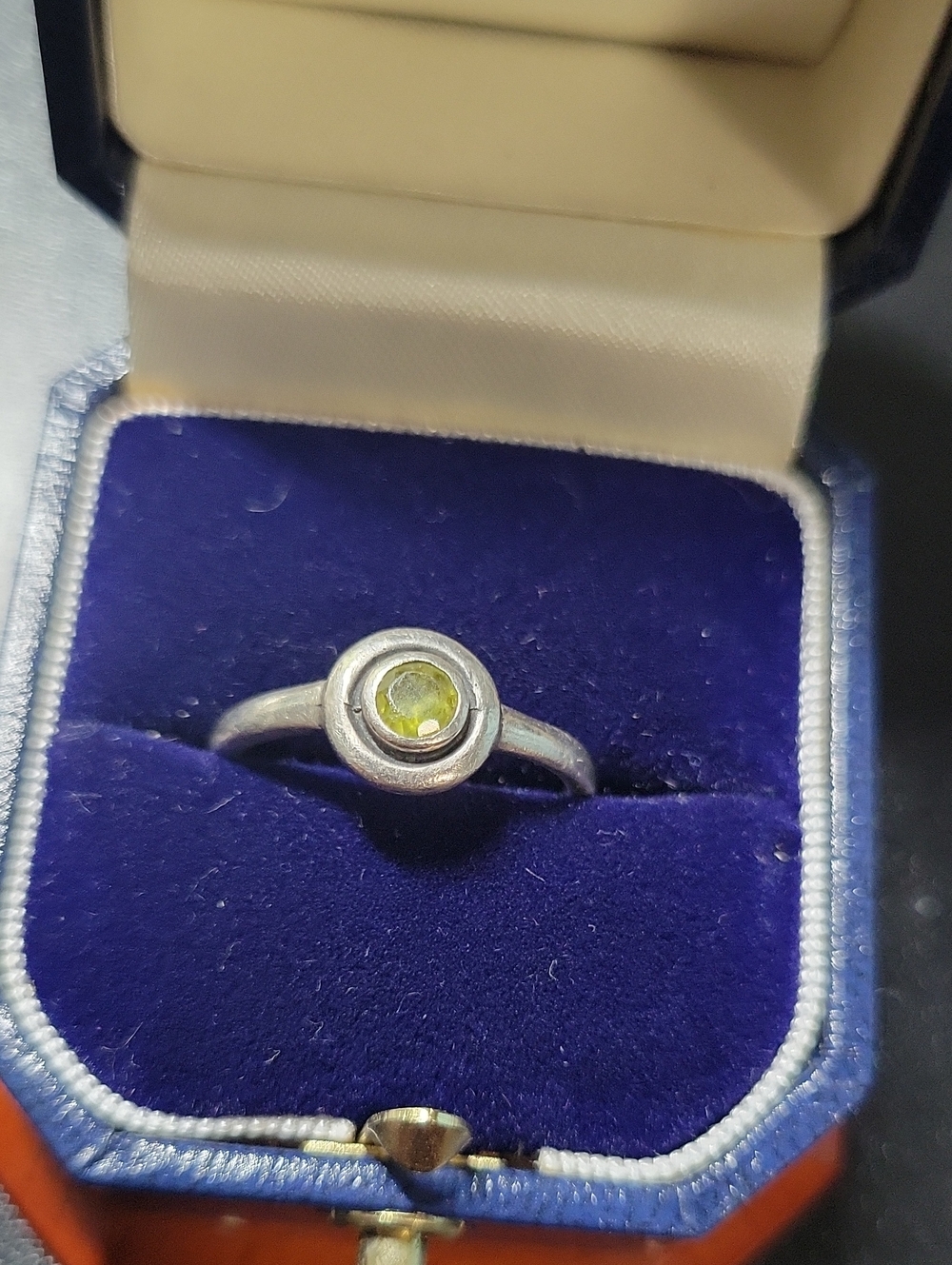 Sterling Silver Ring with Green Gemstone